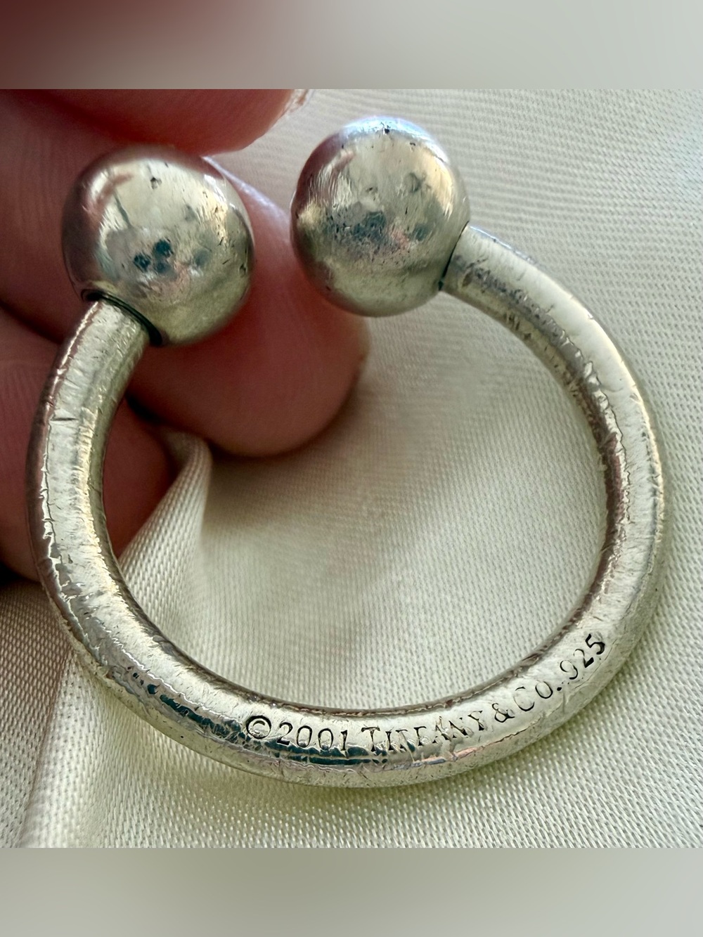 Tiffany & Co. 2001 Sterling Silver 925 Horseshoe Key Ring Vintage